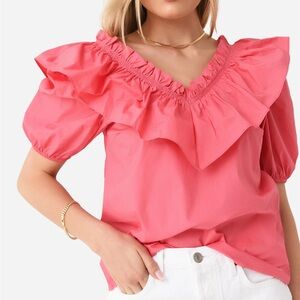 English Factory Punchy Pink Ruffle Top
Size XS